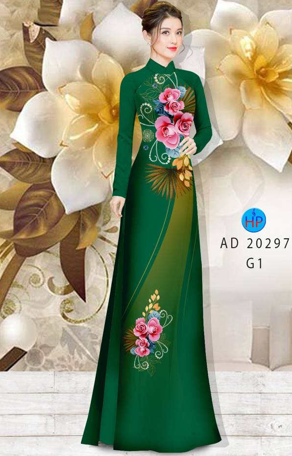 Vải Áo Dài Hoa Hồng Kiểu Mới AD 20297 48 Vải Áo Dài Hoa Hồng Kiểu Mới AD 20297