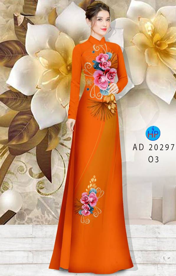 Vải Áo Dài Hoa Hồng Kiểu Mới AD 20297 50 Vải Áo Dài Hoa Hồng Kiểu Mới AD 20297