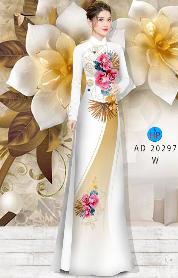 Vải Áo Dài Hoa Hồng Kiểu Mới AD 20297 52 Vải Áo Dài Hoa Hồng Kiểu Mới AD 20297