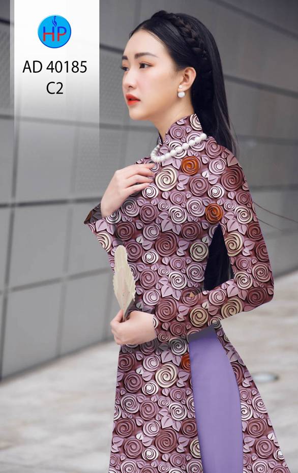 Vải Áo Dài Hoa Đều Độc Đáo AD 40185 40 Vải Áo Dài Hoa Đều Độc Đáo AD 40185
