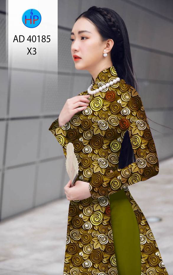 Vải Áo Dài Hoa Đều Độc Đáo AD 40185 45 Vải Áo Dài Hoa Đều Độc Đáo AD 40185