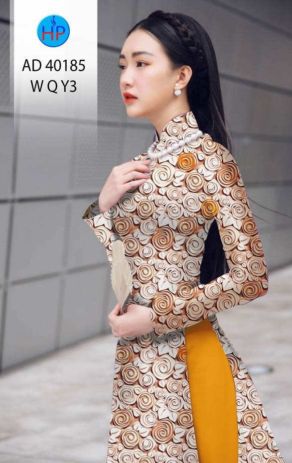 Vải Áo Dài Hoa Đều Độc Đáo AD 40185 46 Vải Áo Dài Hoa Đều Độc Đáo AD 40185