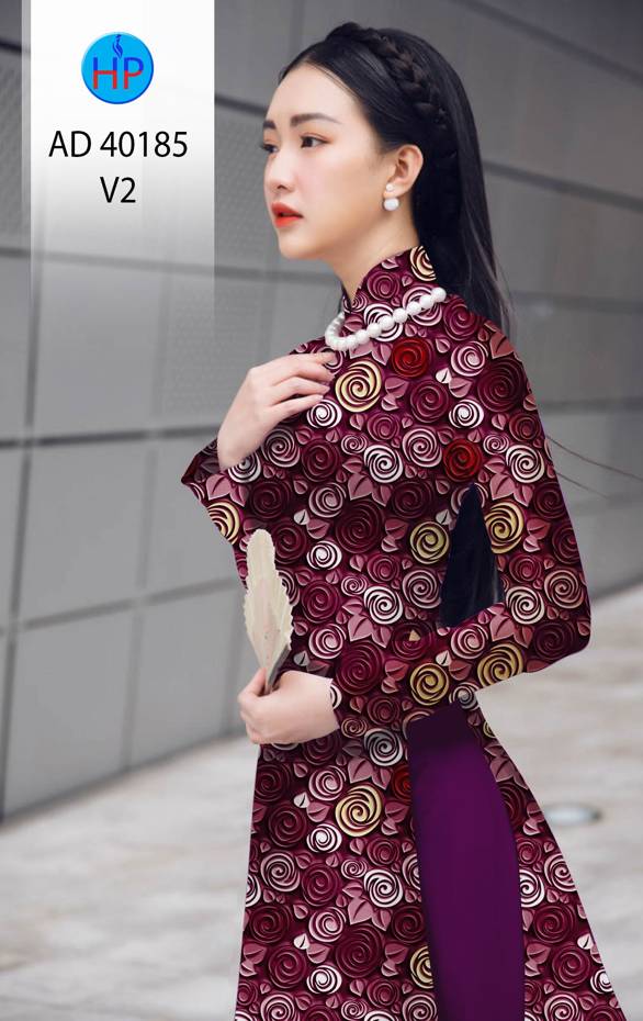 Vải Áo Dài Hoa Đều Độc Đáo AD 40185 52 Vải Áo Dài Hoa Đều Độc Đáo AD 40185