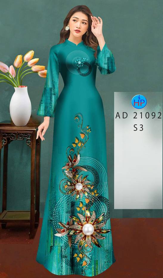 Vải Áo Dài Hoa In 3D Mới Ra AD 21092 38 Vải Áo Dài Hoa In 3D Mới Ra AD 21092