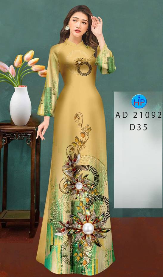 Vải Áo Dài Hoa In 3D Mới Ra AD 21092 40 Vải Áo Dài Hoa In 3D Mới Ra AD 21092
