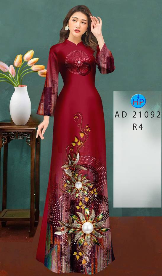 Vải Áo Dài Hoa In 3D Mới Ra AD 21092 43 Vải Áo Dài Hoa In 3D Mới Ra AD 21092