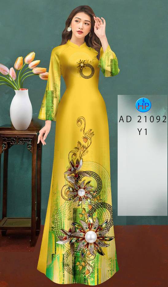 Vải Áo Dài Hoa In 3D Mới Ra AD 21092 44 Vải Áo Dài Hoa In 3D Mới Ra AD 21092