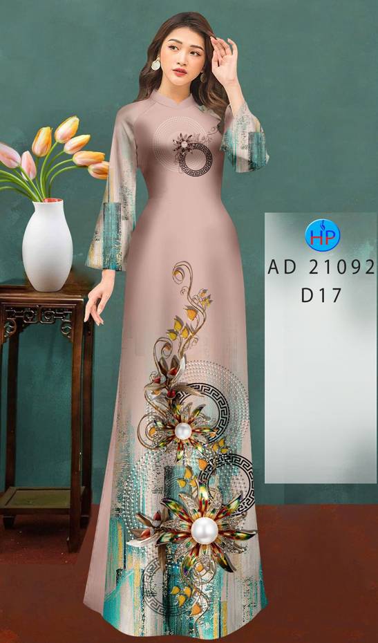 Vải Áo Dài Hoa In 3D Mới Ra AD 21092 45 Vải Áo Dài Hoa In 3D Mới Ra AD 21092