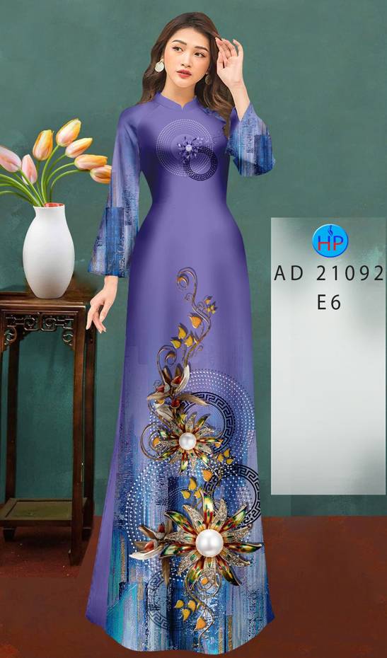 Vải Áo Dài Hoa In 3D Mới Ra AD 21092 47 Vải Áo Dài Hoa In 3D Mới Ra AD 21092