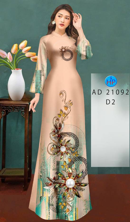 Vải Áo Dài Hoa In 3D Mới Ra AD 21092 49 Vải Áo Dài Hoa In 3D Mới Ra AD 21092