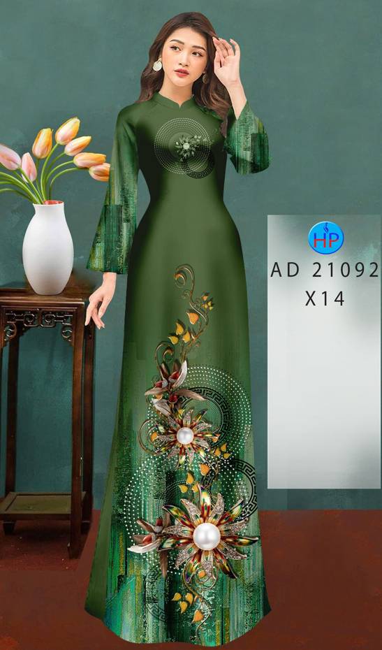 Vải Áo Dài Hoa In 3D Mới Ra AD 21092 50 Vải Áo Dài Hoa In 3D Mới Ra AD 21092