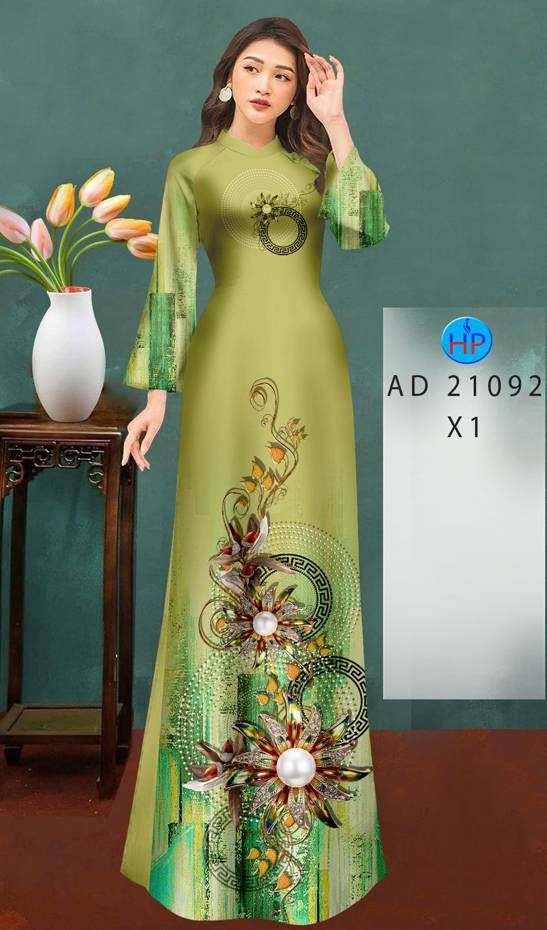 Vải Áo Dài Hoa In 3D Mới Ra AD 21092 52 Vải Áo Dài Hoa In 3D Mới Ra AD 21092