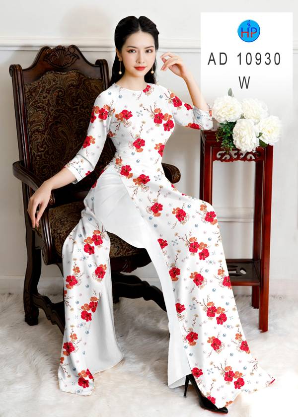 Vải Áo Dài Hoa Đều Độc Đáo AD 10930 41 Vải Áo Dài Hoa Đều Độc Đáo AD 10930