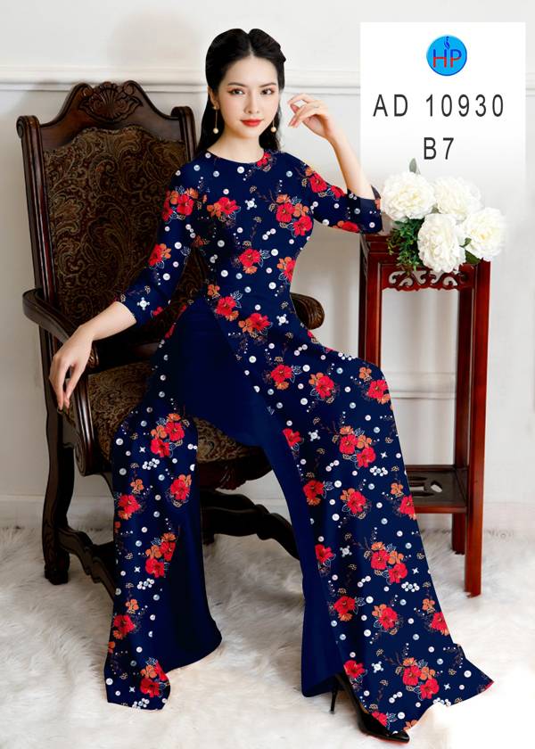 Vải Áo Dài Hoa Đều Độc Đáo AD 10930 42 Vải Áo Dài Hoa Đều Độc Đáo AD 10930