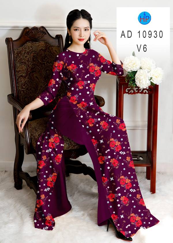Vải Áo Dài Hoa Đều Độc Đáo AD 10930 45 Vải Áo Dài Hoa Đều Độc Đáo AD 10930