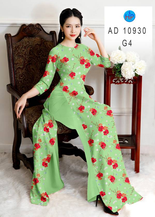 Vải Áo Dài Hoa Đều Độc Đáo AD 10930 50 Vải Áo Dài Hoa Đều Độc Đáo AD 10930