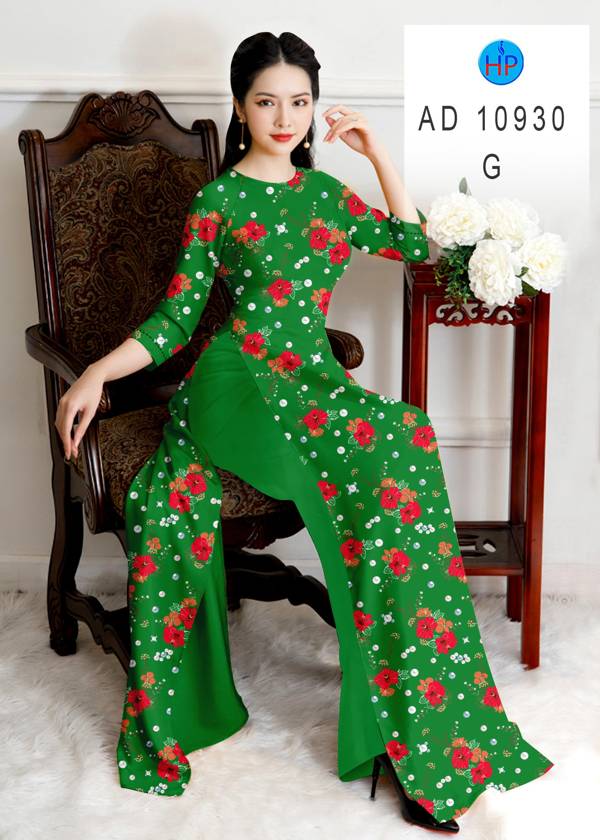 Vải Áo Dài Hoa Đều Độc Đáo AD 10930 51 Vải Áo Dài Hoa Đều Độc Đáo AD 10930