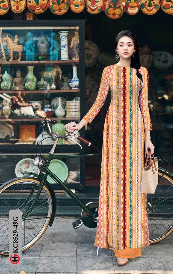 Vải Áo Dài Hoa Văn Độc Đáo AD KC8529 35 Vải Áo Dài Hoa Văn Độc Đáo AD KC8529