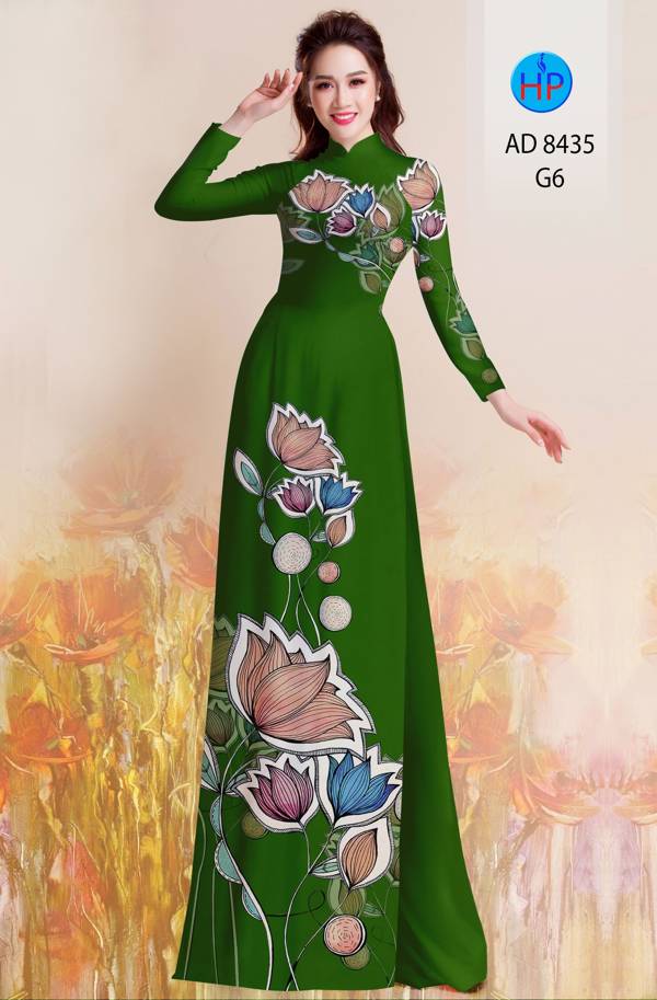Vải Áo Dài Hoa Sen Thiết Kế 2021 AD 8435 43 Vải Áo Dài Hoa Sen Thiết Kế 2021 AD 8435
