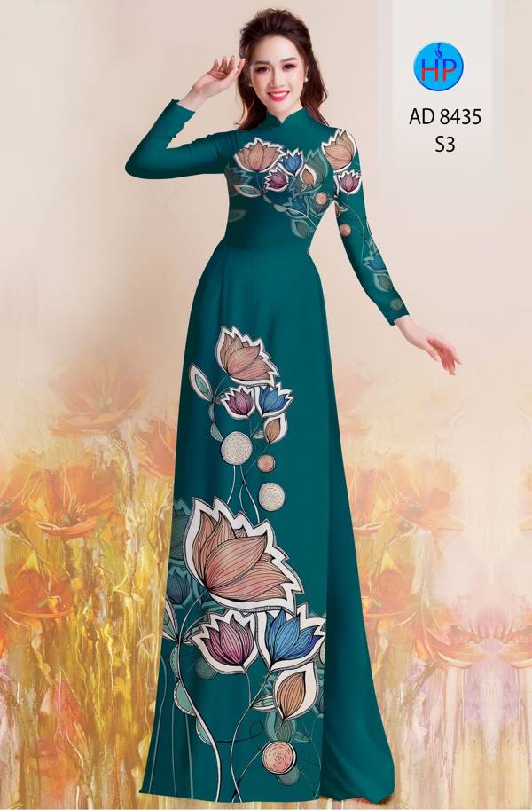 Vải Áo Dài Hoa Sen Thiết Kế 2021 AD 8435 47 Vải Áo Dài Hoa Sen Thiết Kế 2021 AD 8435