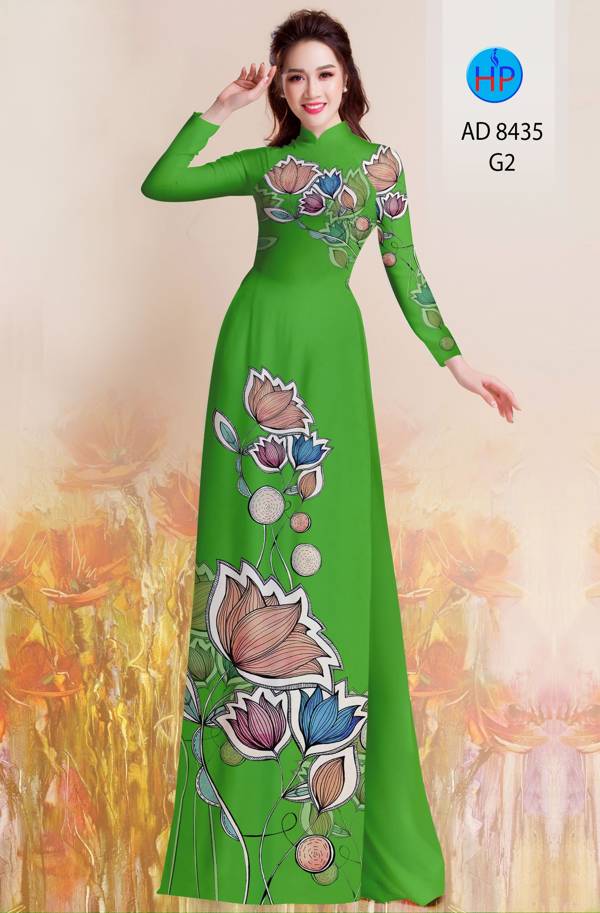 Vải Áo Dài Hoa Sen Thiết Kế 2021 AD 8435 48 Vải Áo Dài Hoa Sen Thiết Kế 2021 AD 8435