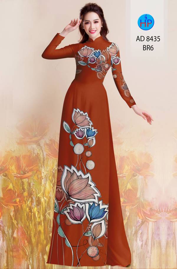 Vải Áo Dài Hoa Sen Thiết Kế 2021 AD 8435 53 Vải Áo Dài Hoa Sen Thiết Kế 2021 AD 8435