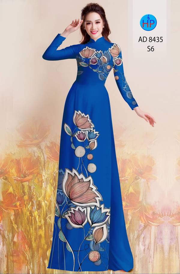 Vải Áo Dài Hoa Sen Thiết Kế 2021 AD 8435 54 Vải Áo Dài Hoa Sen Thiết Kế 2021 AD 8435