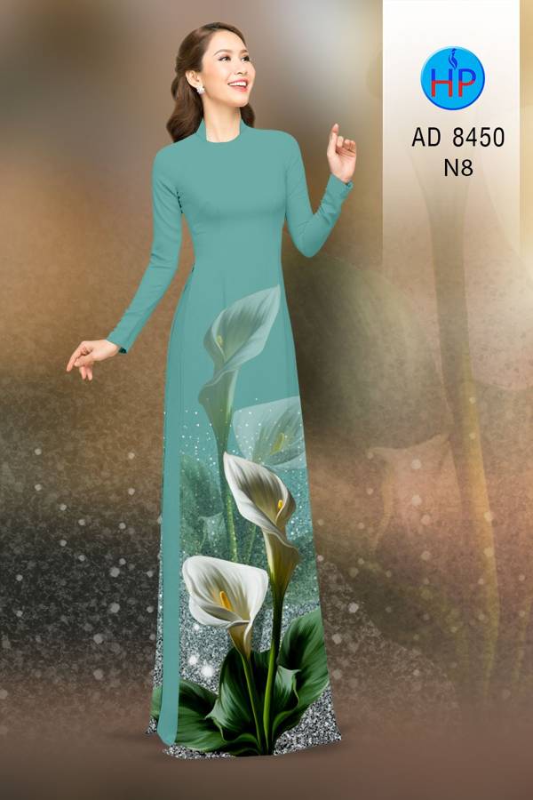 Vải Áo Dài Hoa Ly Mới Ra AD 8450 42 Vải Áo Dài Hoa Ly Mới Ra AD 8450