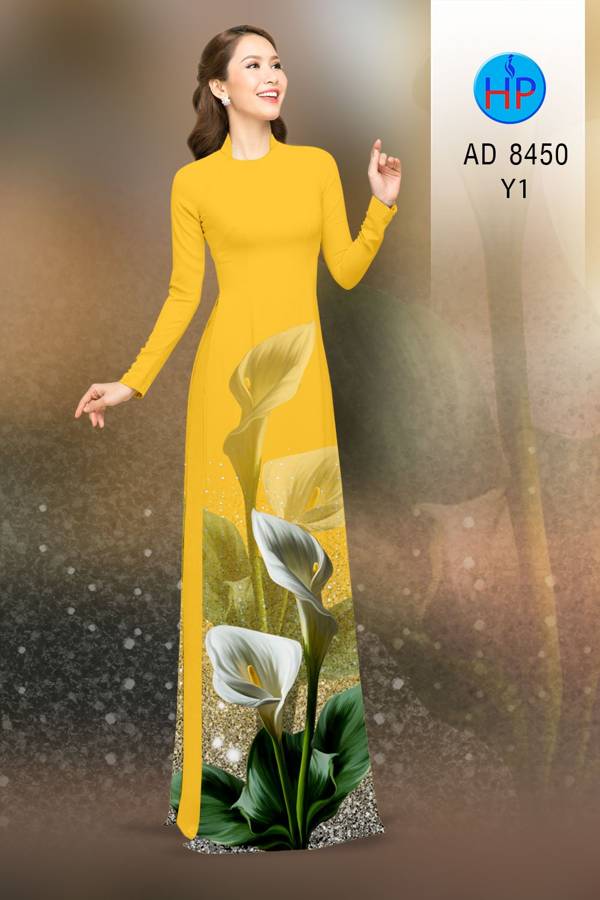 Vải Áo Dài Hoa Ly Mới Ra AD 8450 44 Vải Áo Dài Hoa Ly Mới Ra AD 8450