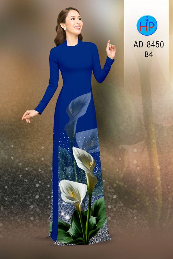 Vải Áo Dài Hoa Ly Mới Ra AD 8450 43 Vải Áo Dài Hoa Ly Mới Ra AD 8450