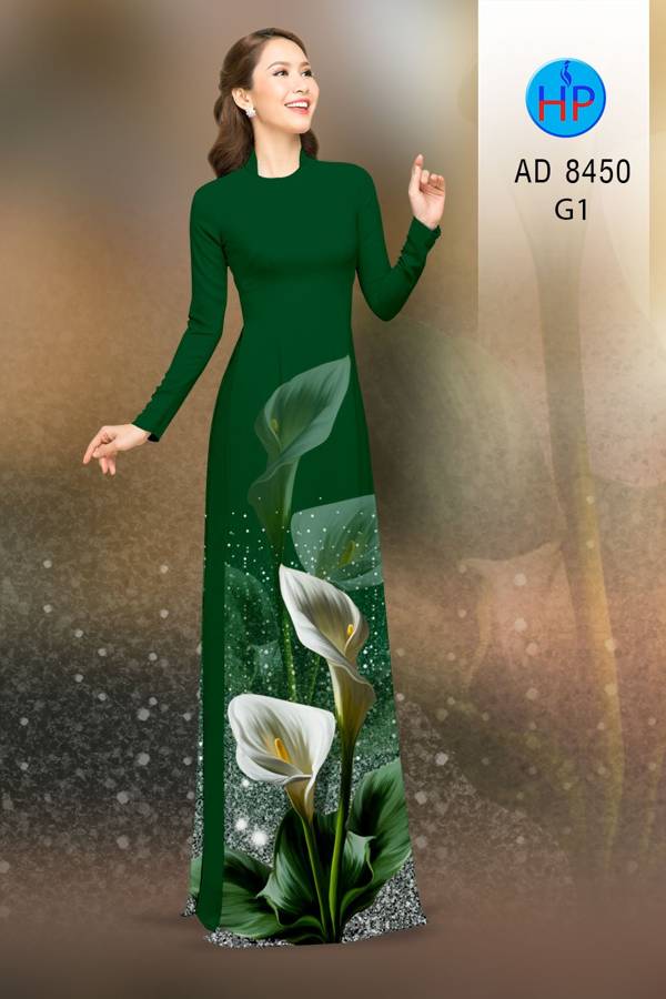 Vải Áo Dài Hoa Ly Mới Ra AD 8450 57 Vải Áo Dài Hoa Ly Mới Ra AD 8450