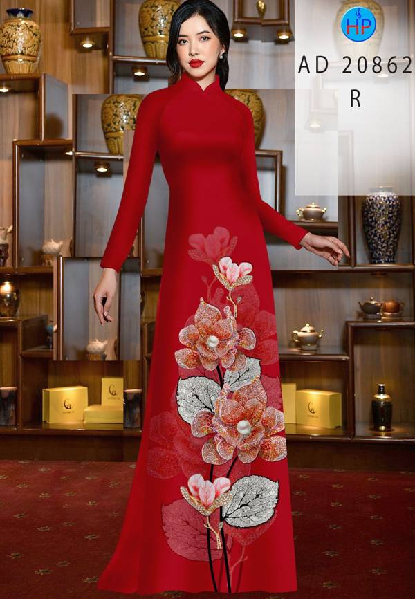 Vải Áo Dài Hoa In 3D Mới Ra AD 20862 41 Vải Áo Dài Hoa In 3D Mới Ra AD 20862