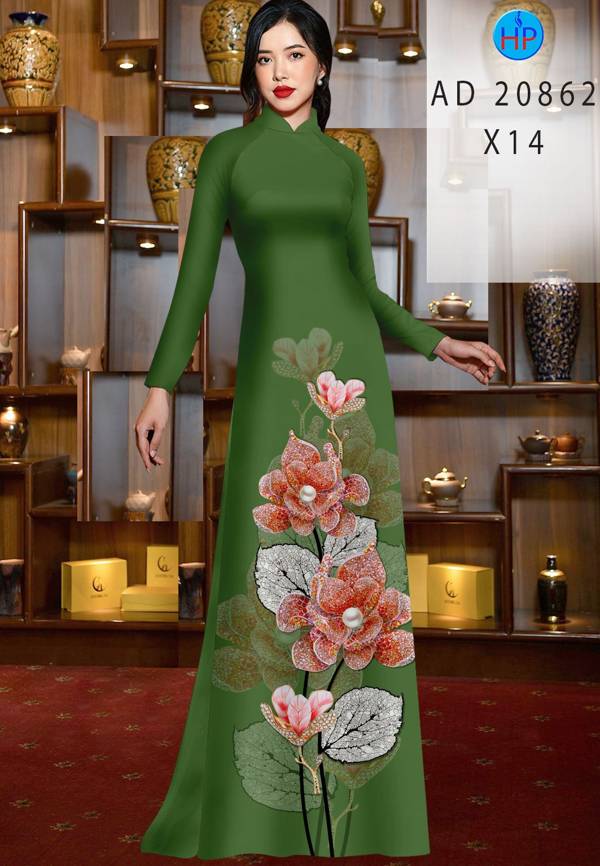 Vải Áo Dài Hoa In 3D Mới Ra AD 20862 45 Vải Áo Dài Hoa In 3D Mới Ra AD 20862
