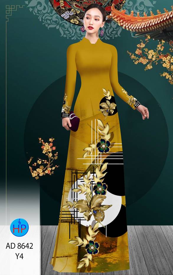 Vải Áo Dài Hoa In 3D Mới Ra AD 8462 46 Vải Áo Dài Hoa In 3D Mới Ra AD 8462