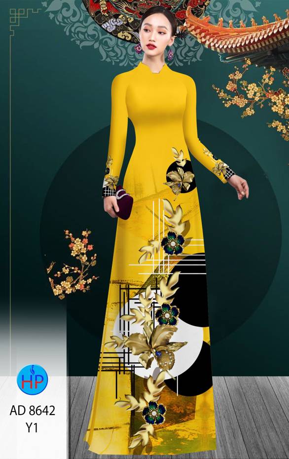 Vải Áo Dài Hoa In 3D Mới Ra AD 8462 60 Vải Áo Dài Hoa In 3D Mới Ra AD 8462
