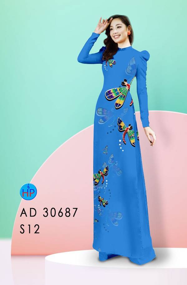Vải Áo Dài Con Chuồn Chuồn Kiểu Mới AD 30687