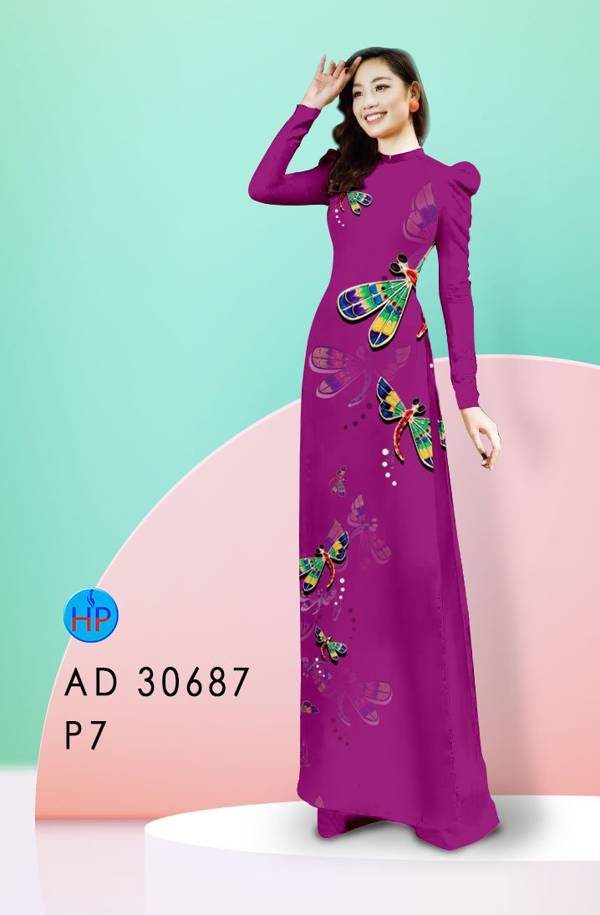 Vải Áo Dài Con Chuồn Chuồn Kiểu Mới AD 30687