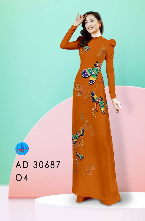 Vải Áo Dài Con Chuồn Chuồn Kiểu Mới AD 30687