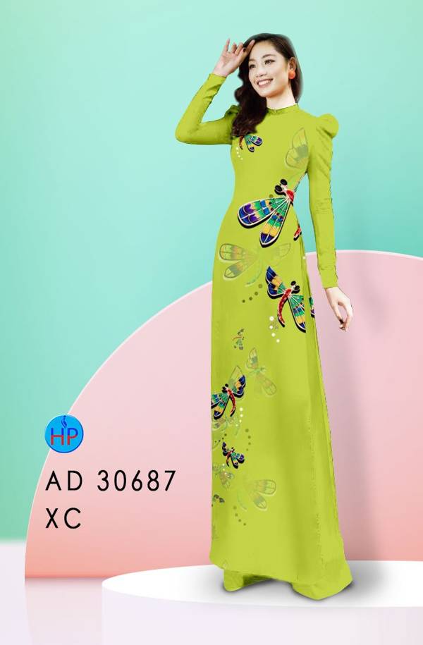 Vải Áo Dài Con Chuồn Chuồn Kiểu Mới AD 30687
