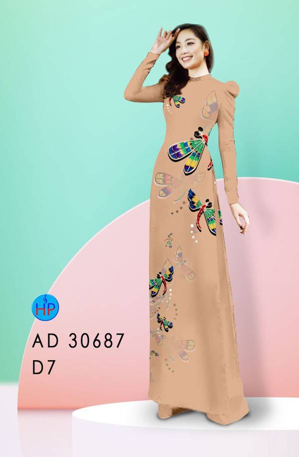 Vải Áo Dài Con Chuồn Chuồn Kiểu Mới AD 30687