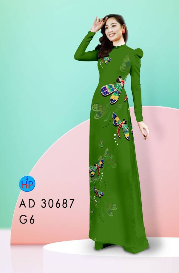 Vải Áo Dài Con Chuồn Chuồn Kiểu Mới AD 30687