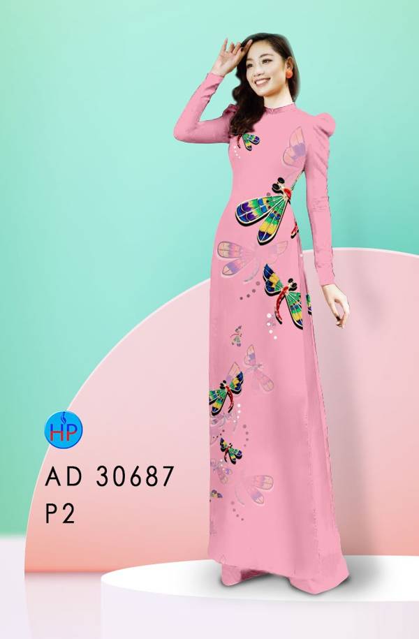 Vải Áo Dài Con Chuồn Chuồn Kiểu Mới AD 30687