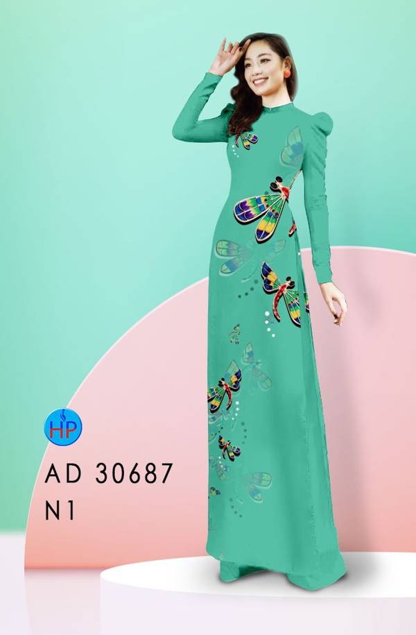 Vải Áo Dài Con Chuồn Chuồn Kiểu Mới AD 30687