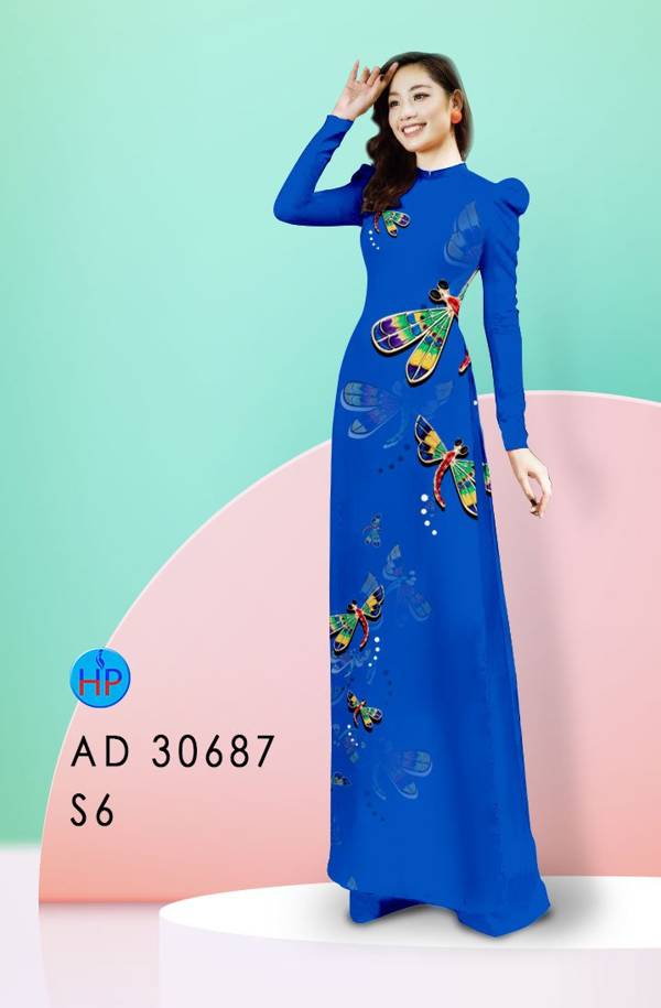 Vải Áo Dài Con Chuồn Chuồn Kiểu Mới AD 30687