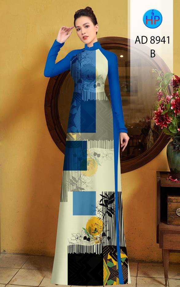 Vải Áo Dài Hoa In 3D Vừa Ra AD 8941 37 Vải Áo Dài Hoa In 3D Vừa Ra  AD 8941