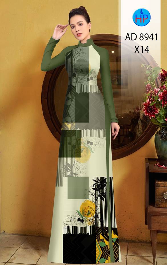 Vải Áo Dài Hoa In 3D Vừa Ra AD 8941 40 Vải Áo Dài Hoa In 3D Vừa Ra  AD 8941