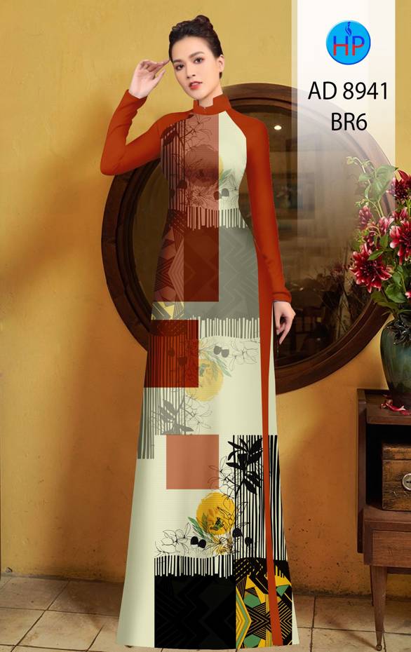 Vải Áo Dài Hoa In 3D Vừa Ra AD 8941 45 Vải Áo Dài Hoa In 3D Vừa Ra  AD 8941