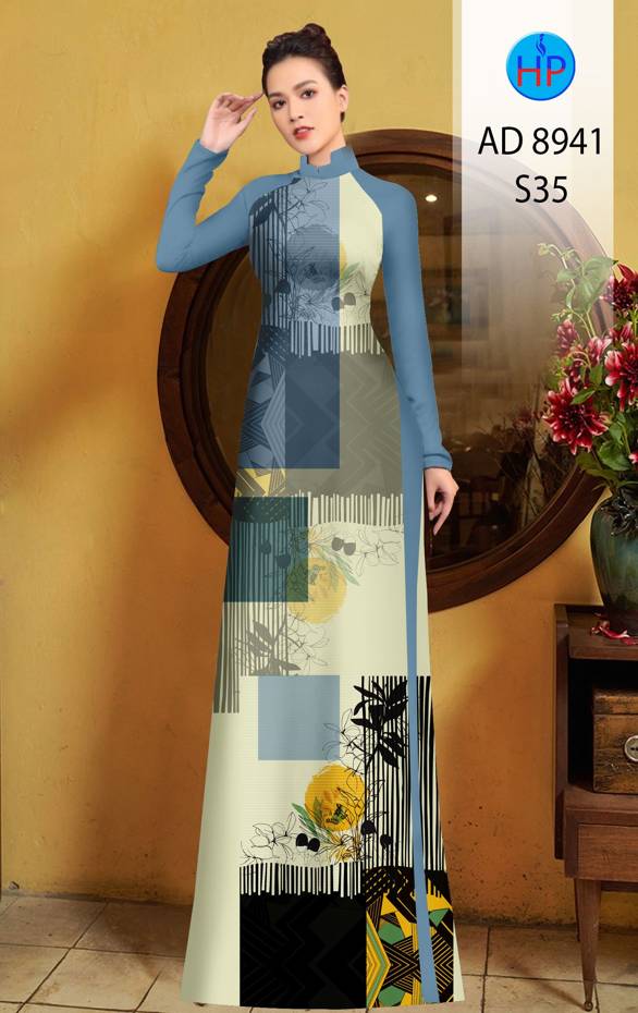 Vải Áo Dài Hoa In 3D Vừa Ra AD 8941 50 Vải Áo Dài Hoa In 3D Vừa Ra  AD 8941