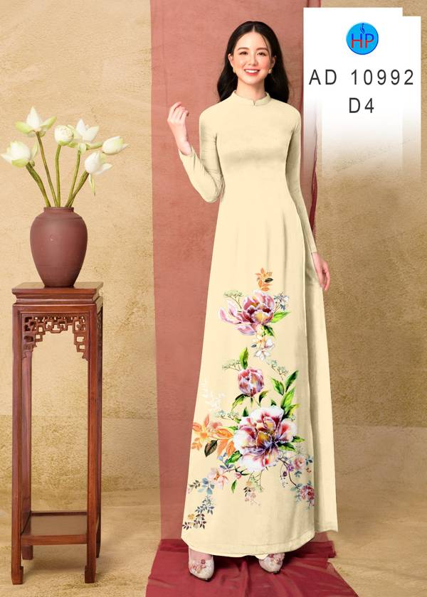 Vải Áo Dài Hoa In 3D Độc Đáo AD 10992 42 Vải Áo Dài Hoa In 3D Độc Đáo AD 10992