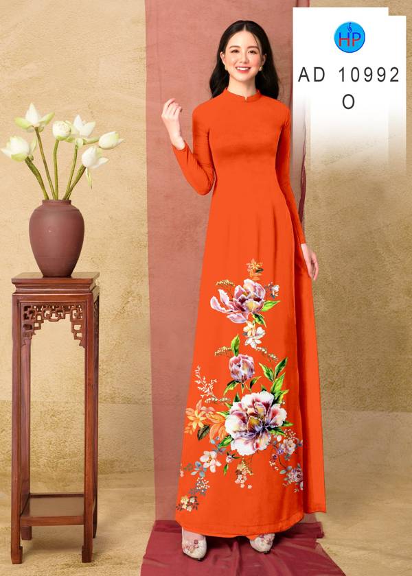 Vải Áo Dài Hoa In 3D Độc Đáo AD 10992 43 Vải Áo Dài Hoa In 3D Độc Đáo AD 10992